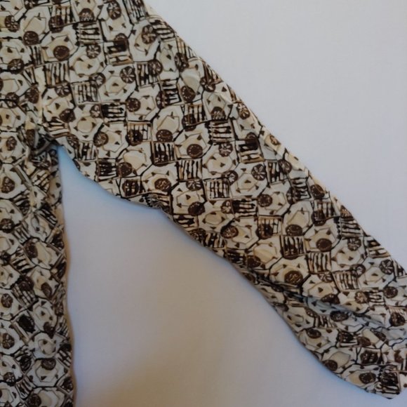 J. Jill geometric pattern brown and tan long sleeve flowy top Medium - Picture 7 of 10